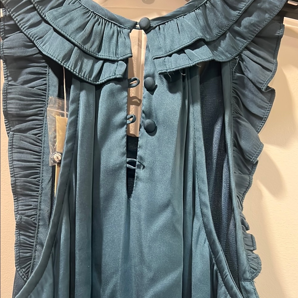 Esley Blue Ruffle Dress - Picture 5 of 7